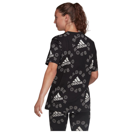 Adidas Γυναικεία κοντομάνικη μπλούζα Essentials Logo Allover print